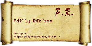 Pály Rózsa névjegykártya