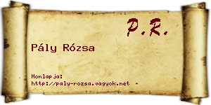 Pály Rózsa névjegykártya
